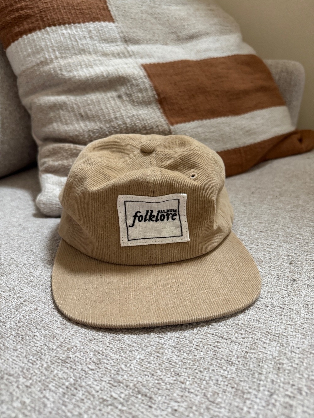 Taylor Swift folklore Beige Corduroy Patch Cap